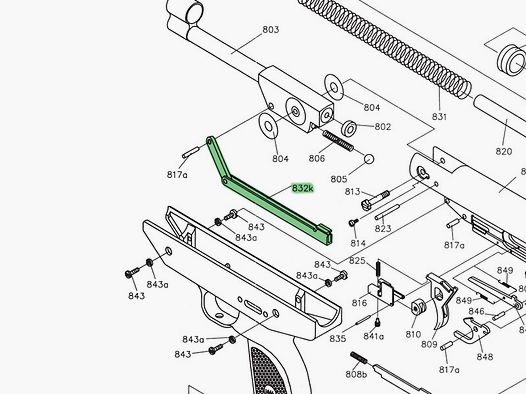 Spannhebel fĂĽr Knicklauf Luftpistole Weihrauch HW 70, Ersatzteil