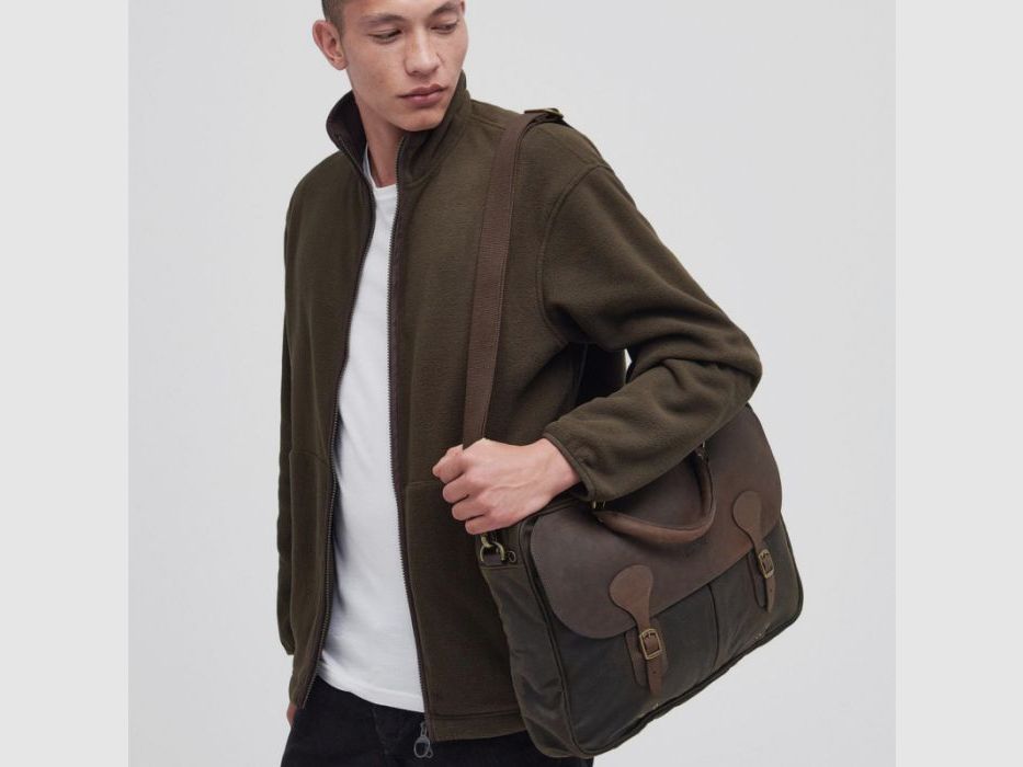 Barbour Lederaktentasche Wax | olive, Bild 7 von 10