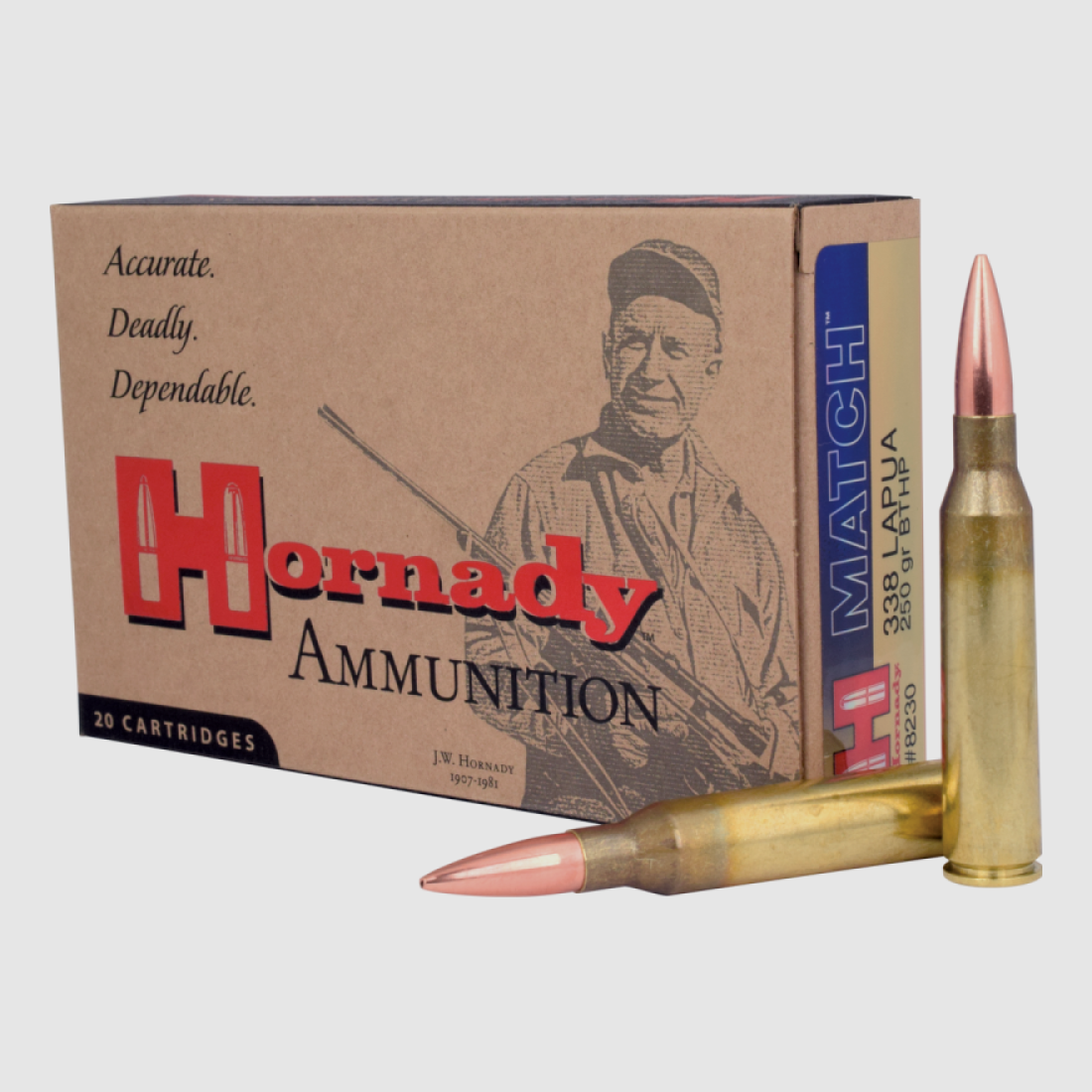 338 Lapua Magnum Hornady MATCH™ 250 gr BTHP VE20