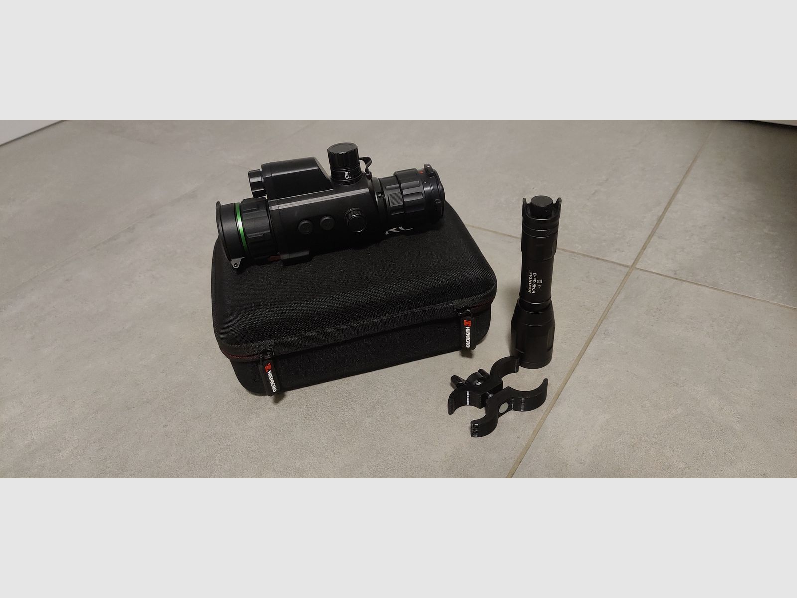 Hikmicro cheetah+ Adapter auf Rusan Multiadapter+ Rusan Multiadapter+ Maximtac IR Strahler 