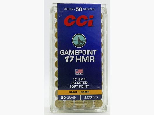CCI .17 HMR TNT Green 1,1g/16gr Cartouches de fusil sans plomb