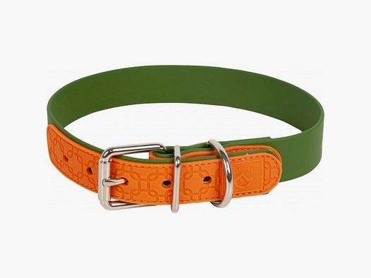 Halsband olijfgroen/oranje