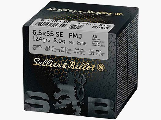 Sellier & Bellot 6,5x55 Zweeds Volle Mantel, kaliber