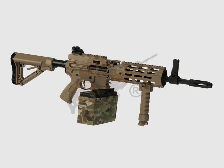 G&G CM16 LMG Airsoft mit ETU in Desert - max. 0,5 Joule