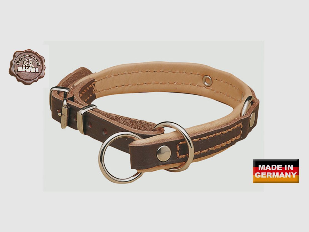 Halsung, braun, AKAH 40cm, Würger mit Begrenzung