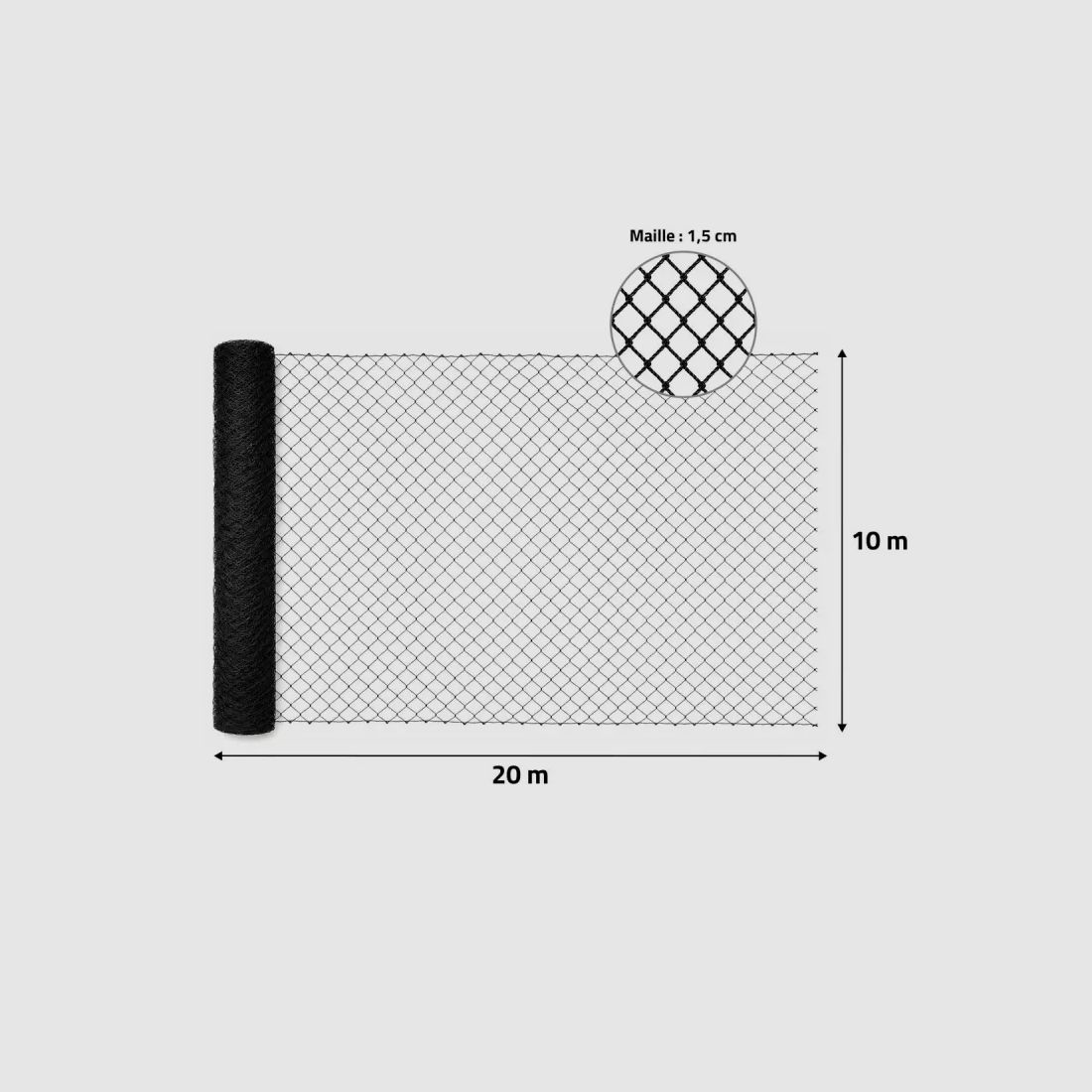 Rete di protezione 10x20m - Maglia 15mm polietilene resistente, immagine 4 di 4