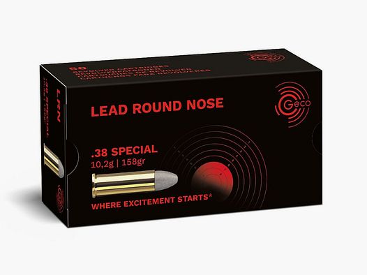 GECO .38 Special Ołów Okrągły Nos 10,2g/158gr