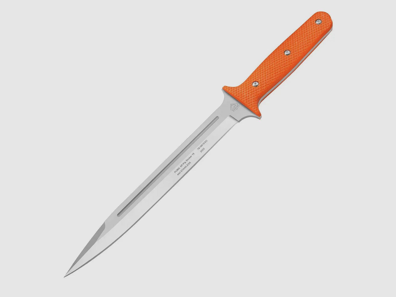 PUMA XP pig sticker 15, couteau de scalpe, orange G10 avec peau de poisson, étui Kydex
