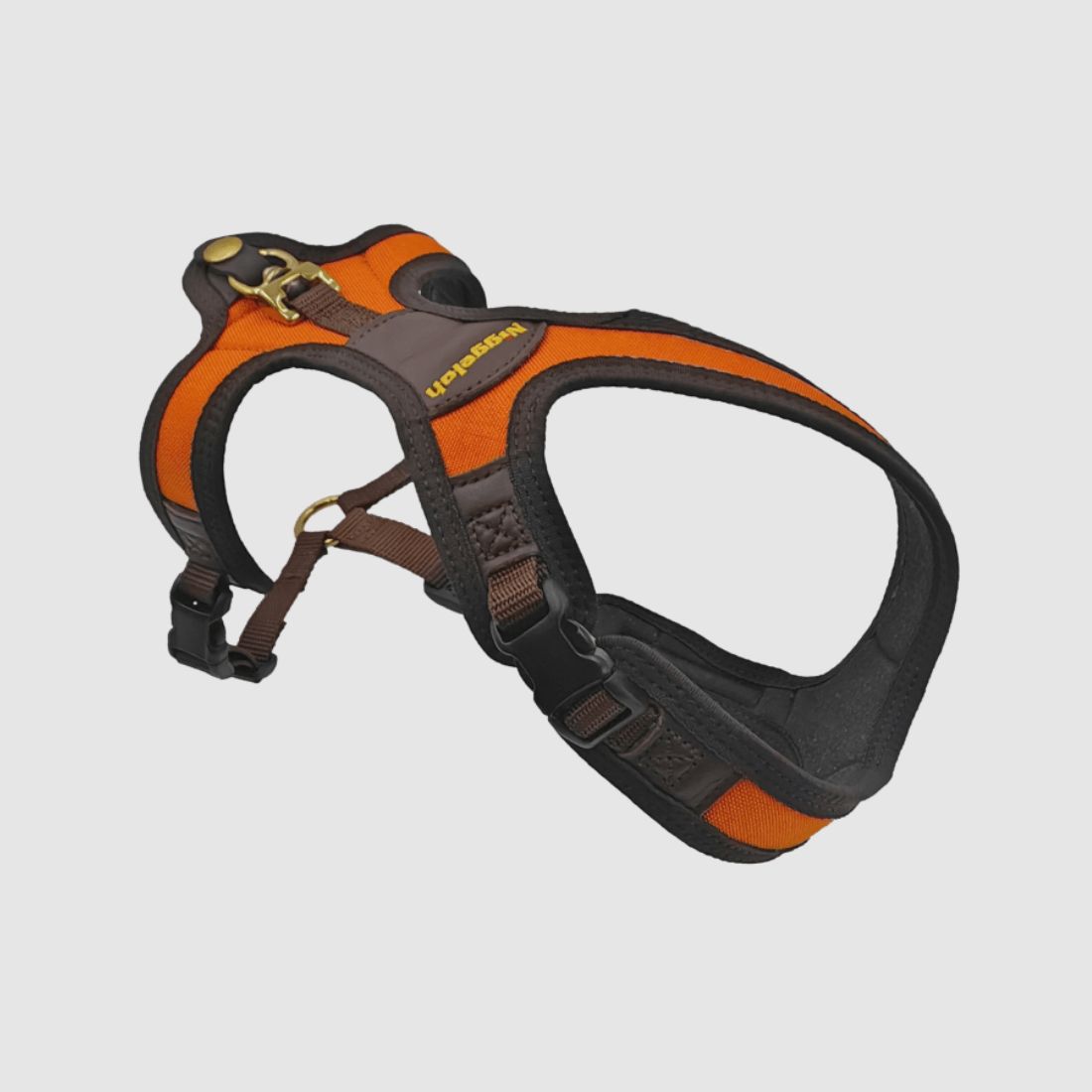 Niggeloh 406700896 Hunde Geschirr Follow Light Gr. S ca. 42cm Hals orange / braun