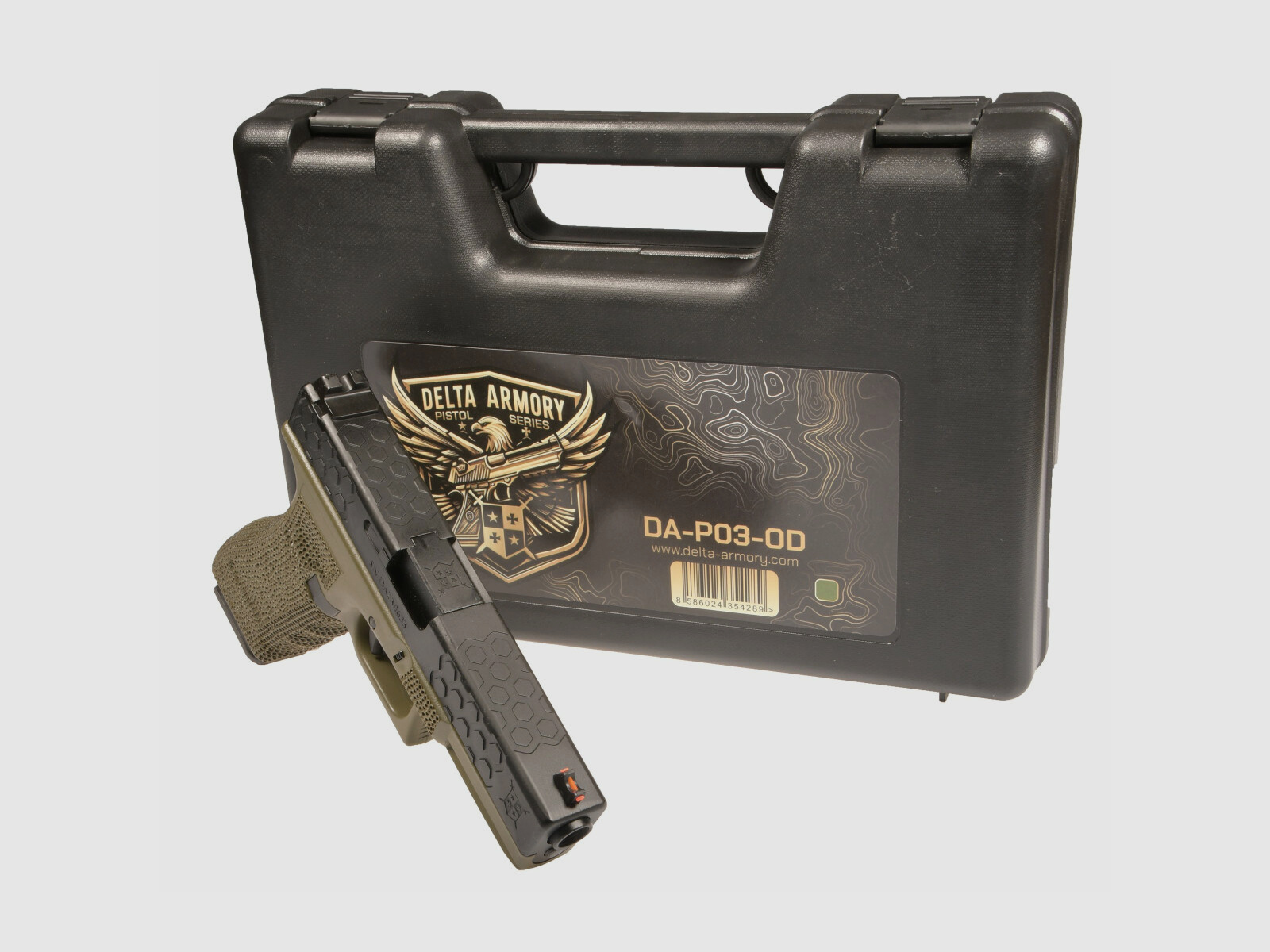 P03 GBB Airsoft Pistol in Olive | Delta Armory