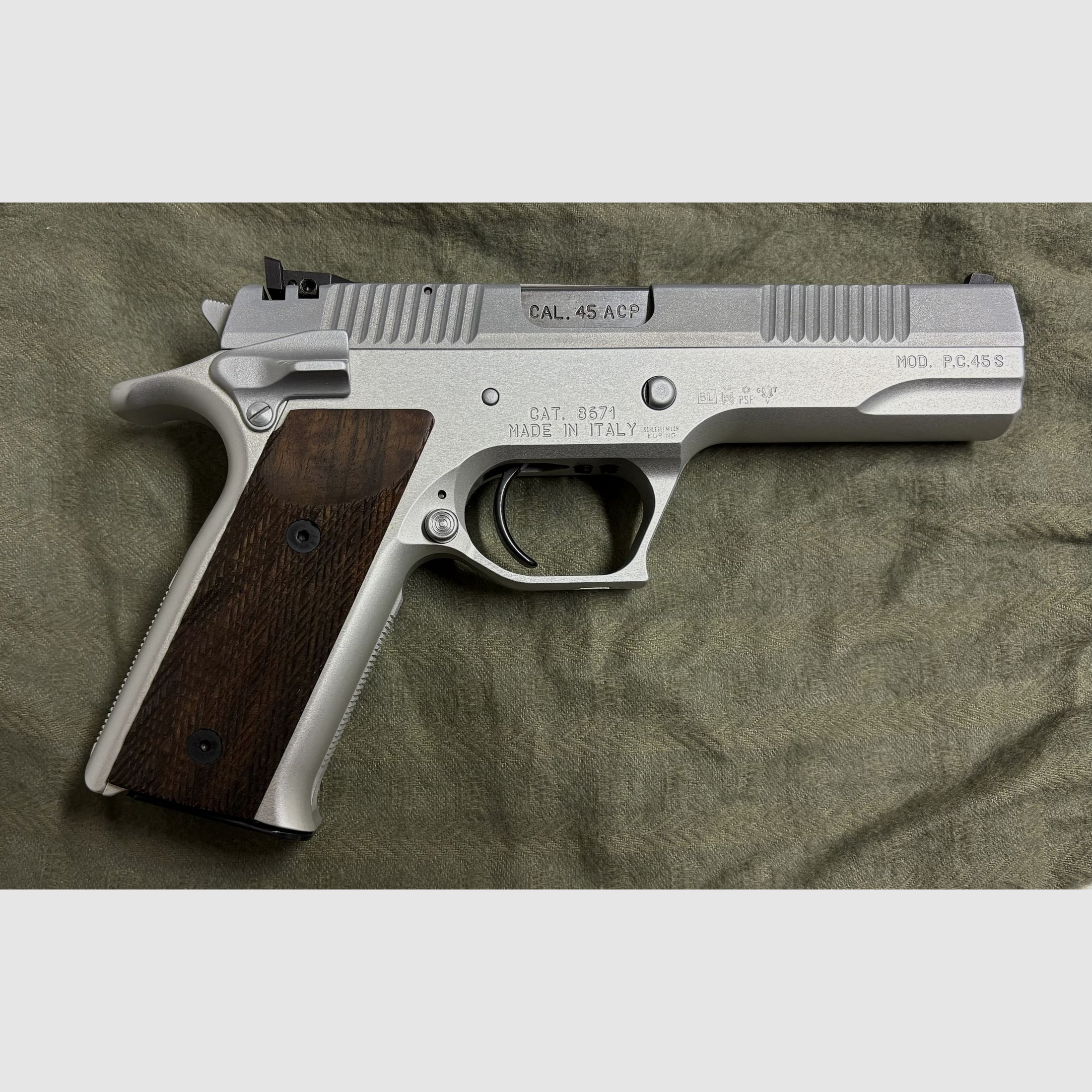 Pardini Sport Model P.C.45 S, 5 inches, Cal 45 ACP - silver