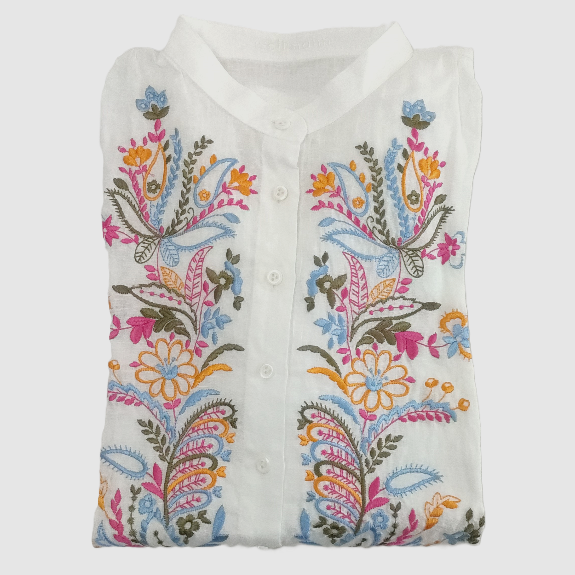 WALLMANN Leinenbluse mit floraler Stickerei, Bild 1 von 3