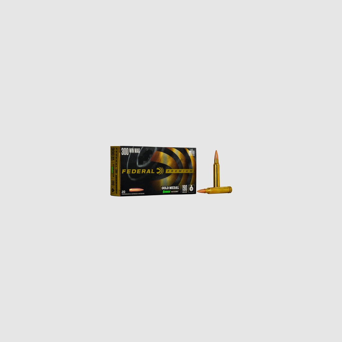Federal Büchsenmunition Gold Medal .300 Win. Mag. 5,8 g / 90 gr Sierra Matchking Boat Tail Hollow Point