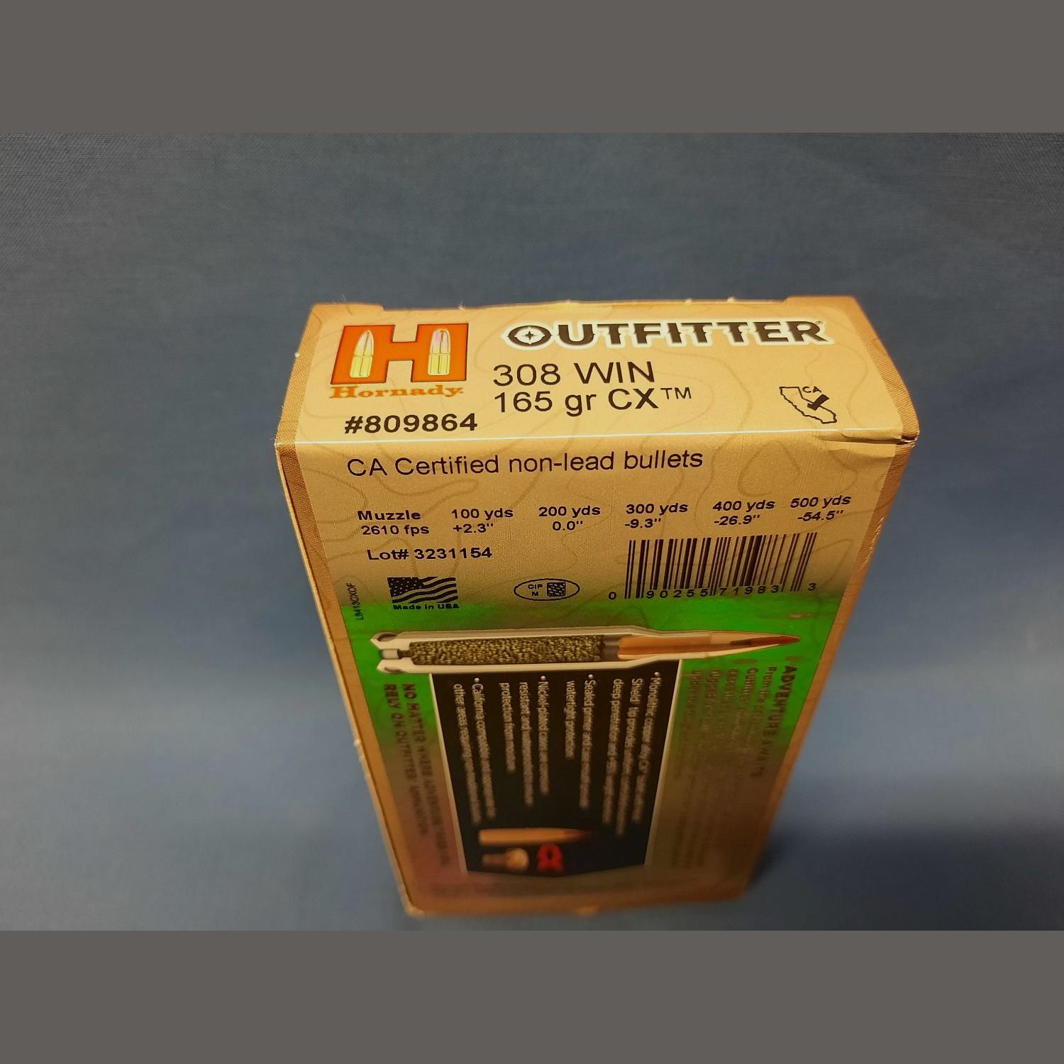 Hornady .308 Win. Outfitter CX 10,7g/165grs. 20pcs., image 2 sur 2