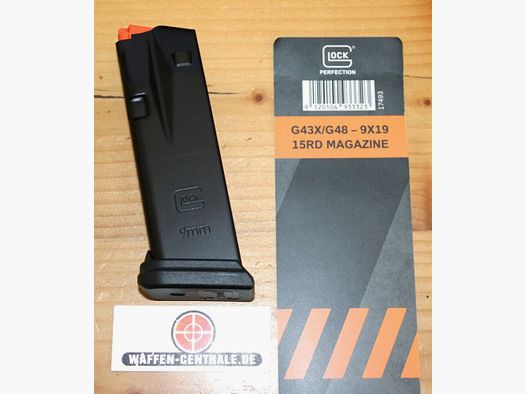 Glock 43X, 48 Magazine Slim, 15 Rounds