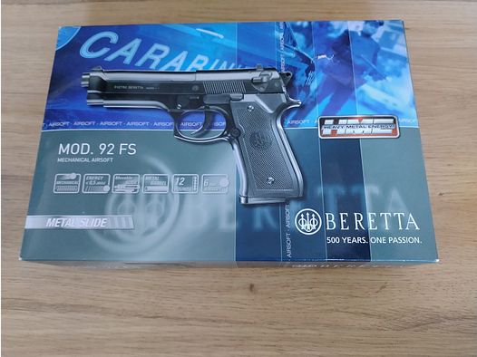 Spielzeugpistole Softair Beretta MOD 92 Federdruck < 0,5J (+ BBs)