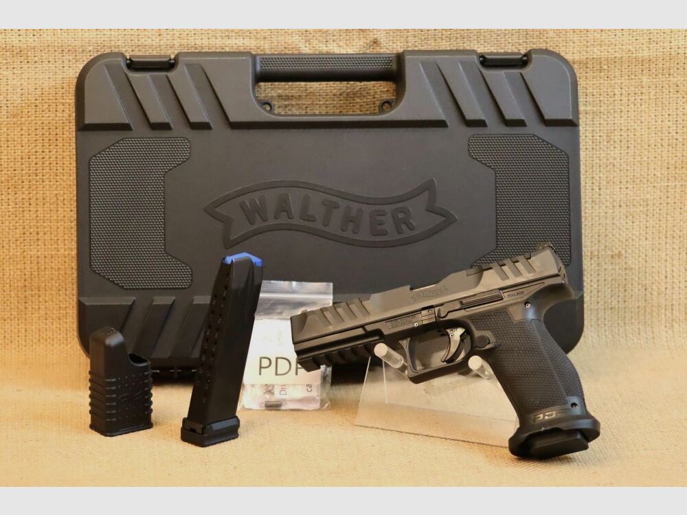 Walther Pistole PDP Full Size V2 – 5" OR, 20 Schuss 9mmLuger, mit 2 x 20 Schuss Magazin u. Magazintrichter