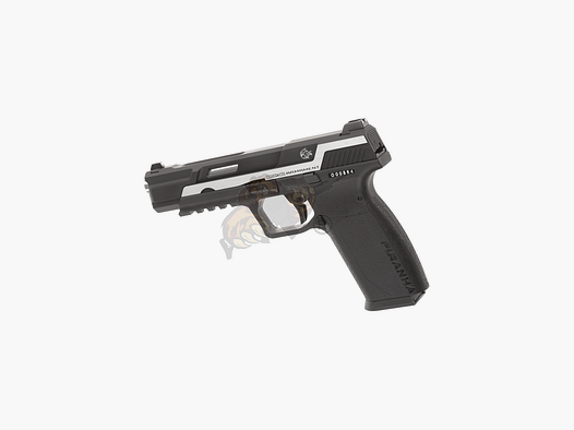 G&G Piranha Mk I GBB Airsoft Pistole in schwarz/silber -F-