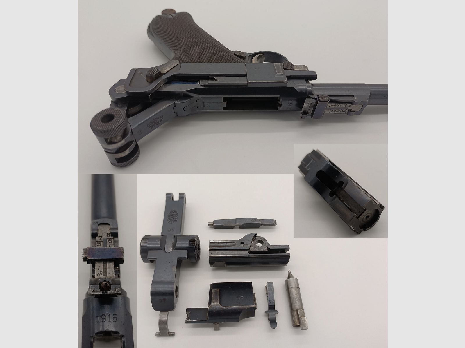 Pistole DWM P08 1915 Artillerie, Ari, Kal. 9mmLuger, *inkl. Holster "MARS" Berlin 1915*