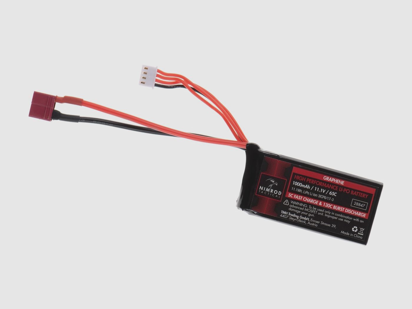 Lipo 11.1V 1000mAh 65C Graphene PEQ Type T-Plug | Nimrod
