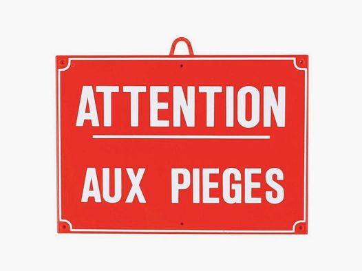 Warning Sign Januel Beware of Traps - 28 x 20 cm
