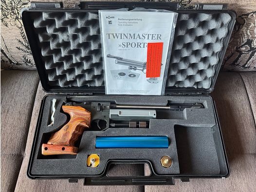 Röhm Twinmaster Sport met Co2 adapter en perslucht systeem, gewichten en koffer