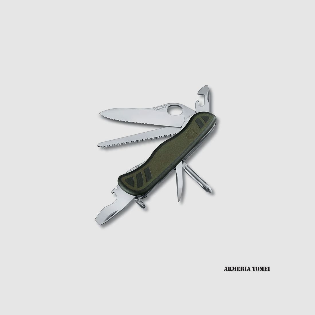 VICTORINOX – COUTEAU DE SOLDAT SUISSE 08 VERT/NOIR, image 1 sur 3