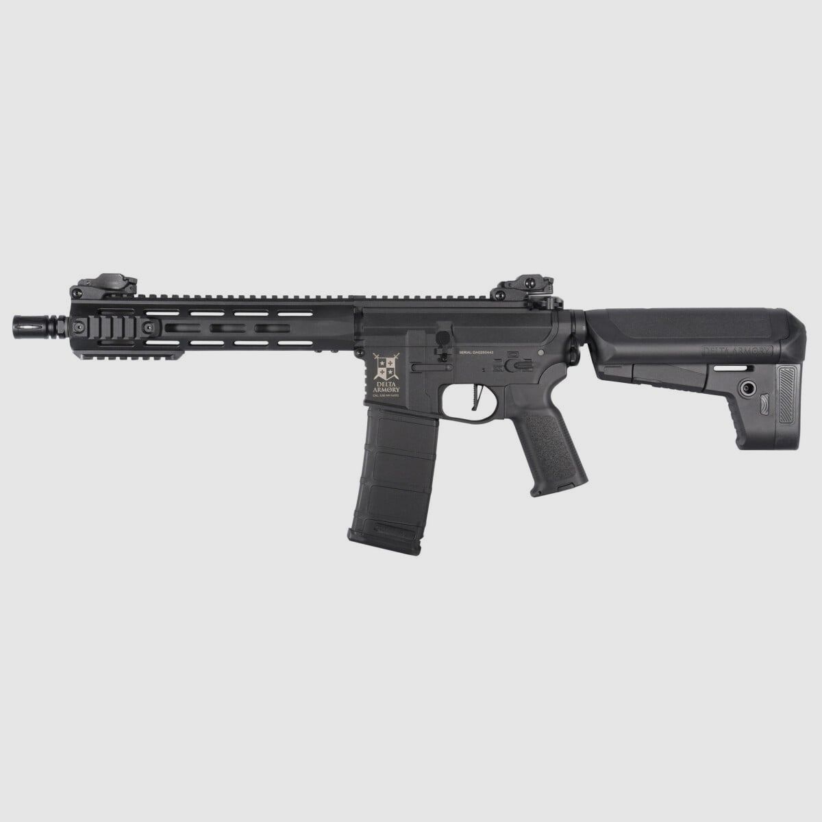 M4 AR15 M-LOK 10 Zoll CHARLIE Schwarz S-AEG Airsoft Gewehr Frei ab 18 Jahren | Delta Armory