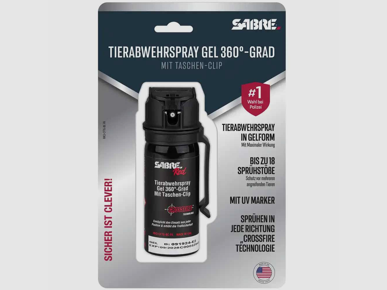 Sabre Red Abwehrspray Crossfire Gel 360°, 0,045 l