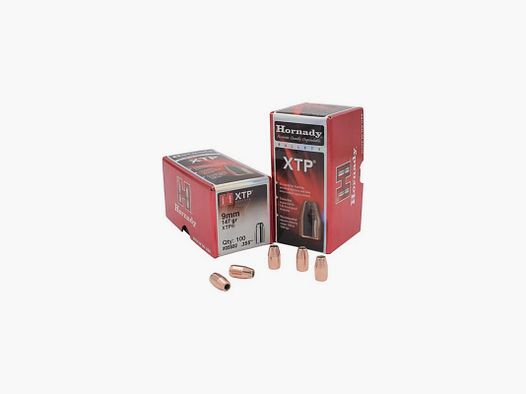 BOITE DE 100 OGIVES HORNADY 9MM .355 147 GRS XTP
