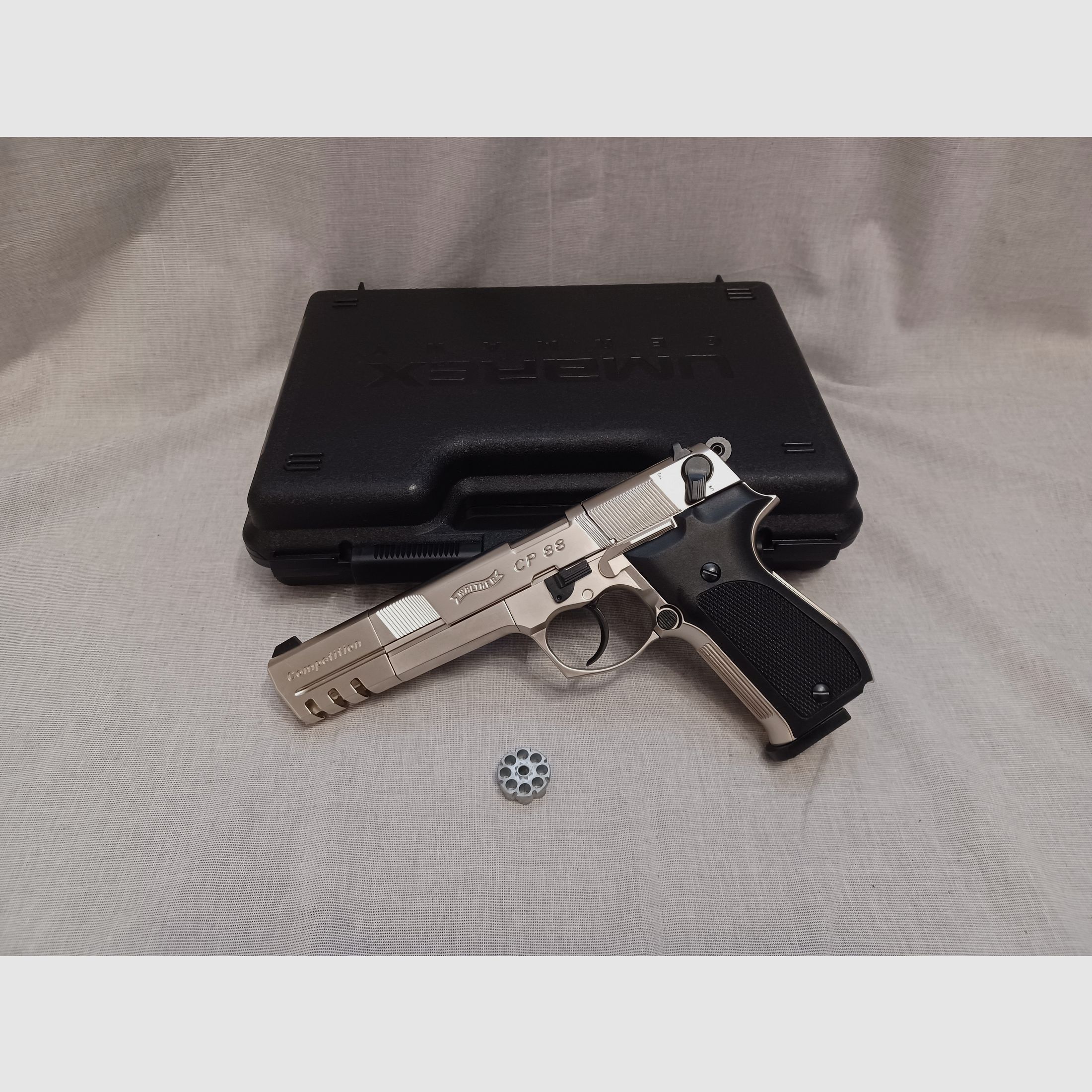 Walther CP88 Competition / nickel / 4,5 mm Diabolo / CO2 / Pistole / OVP (76)
