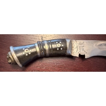 Nepalees kukrimes (khukuri) met leren schede, afbeelding 9 van 13