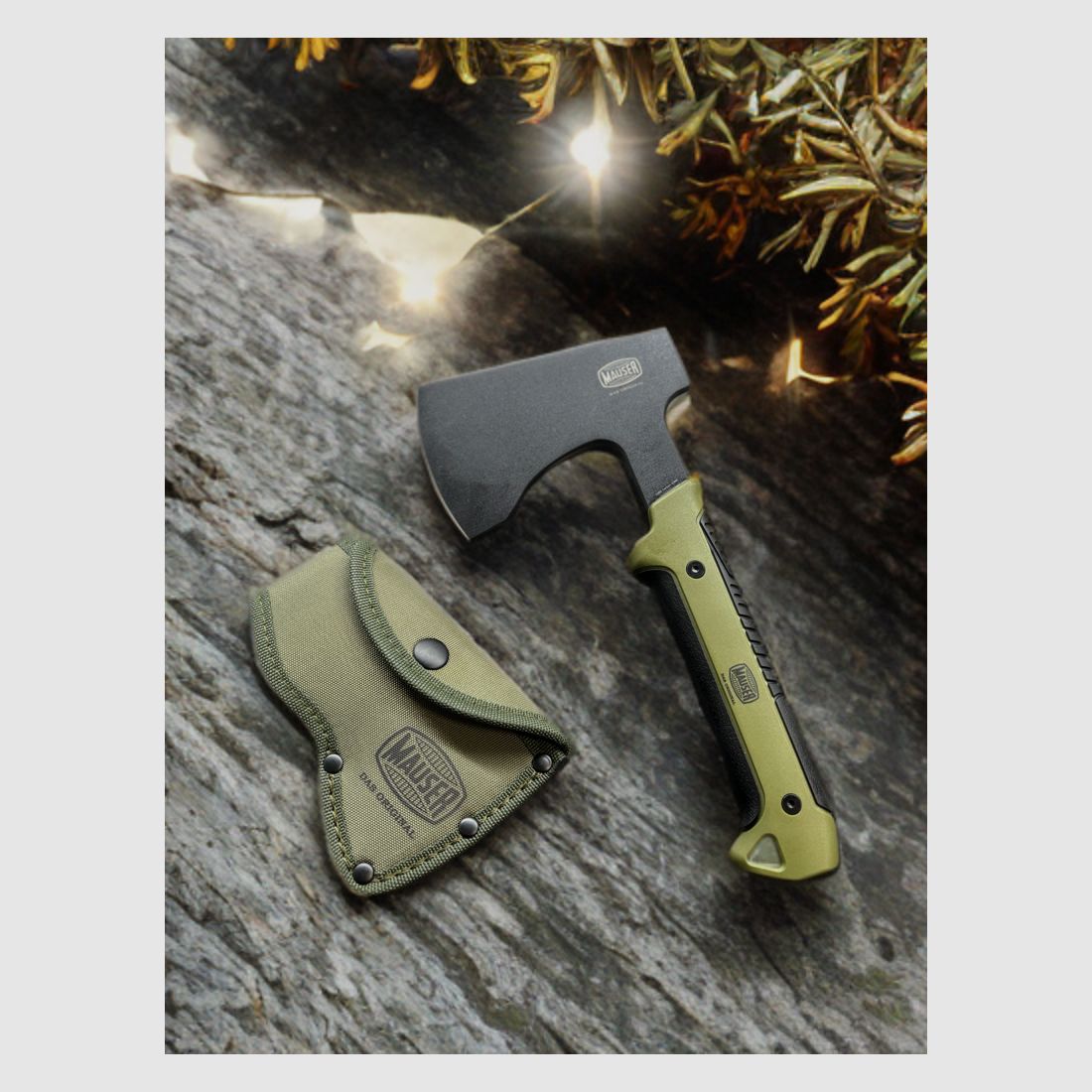 MAUSER Bijl Origineel Groen met Etui 80414840