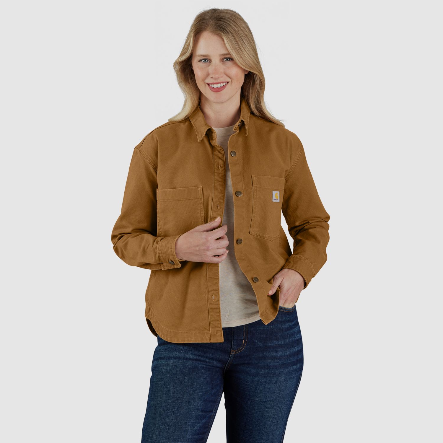 Carhartt Heavyweight Duck Overshirt, Damen, Carhartt® brown, XL