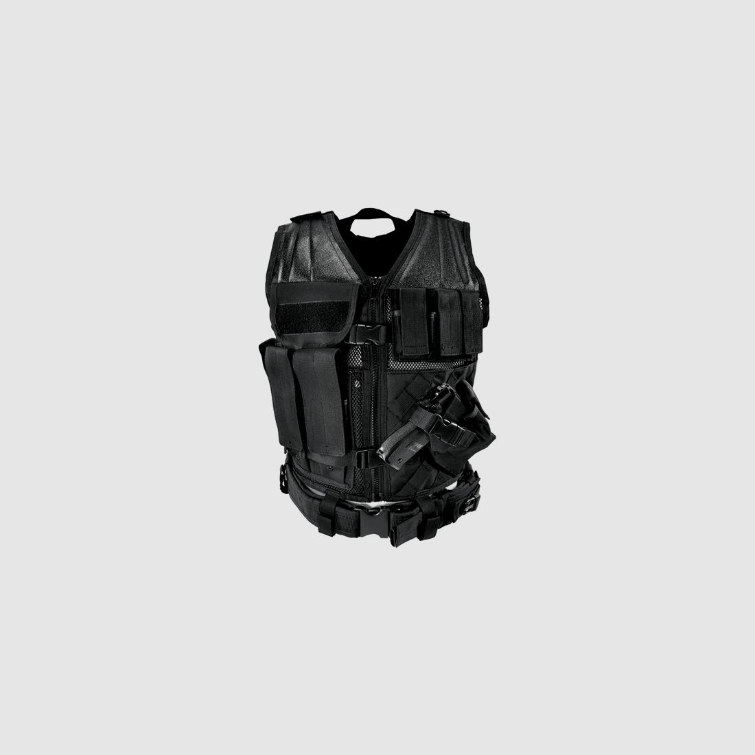 Gilet tactique medium avec holster et pochettes (noir)
