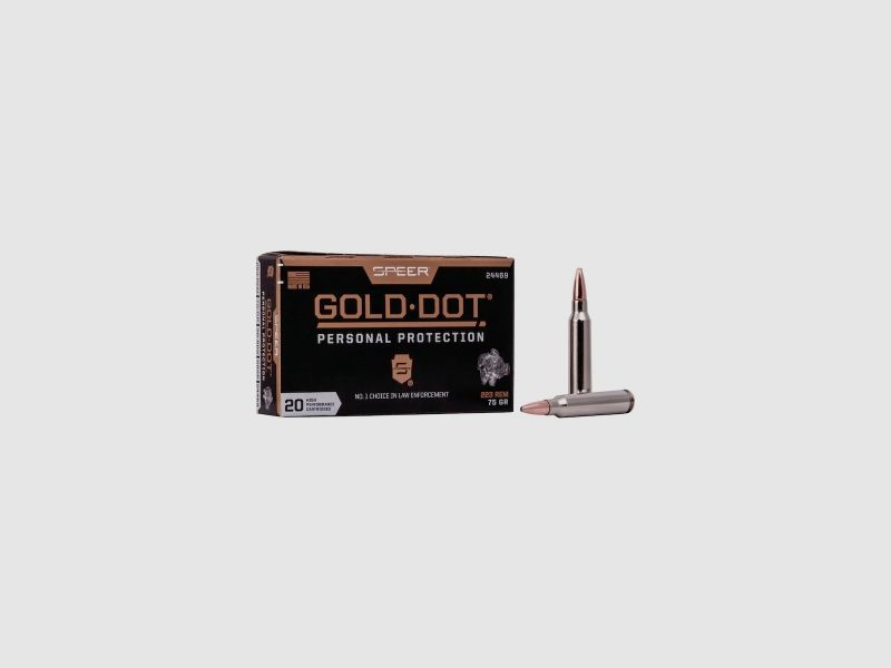 Speer Gold Dot Protección Personal .223 Rem. 75GR GDSP 20 cartuchos