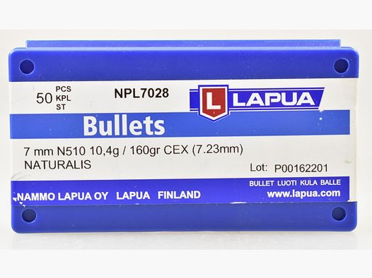 50 Lapua Geschosse 7mm (7.23mm) 160gr. Naturalis - bleifrei -