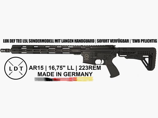 Lux Def Tec LDT L5L 16,75" LL AR15 Garde-main longue 223Rem modèle spécial disponible chez nous immédiatement - Expédition +20€
