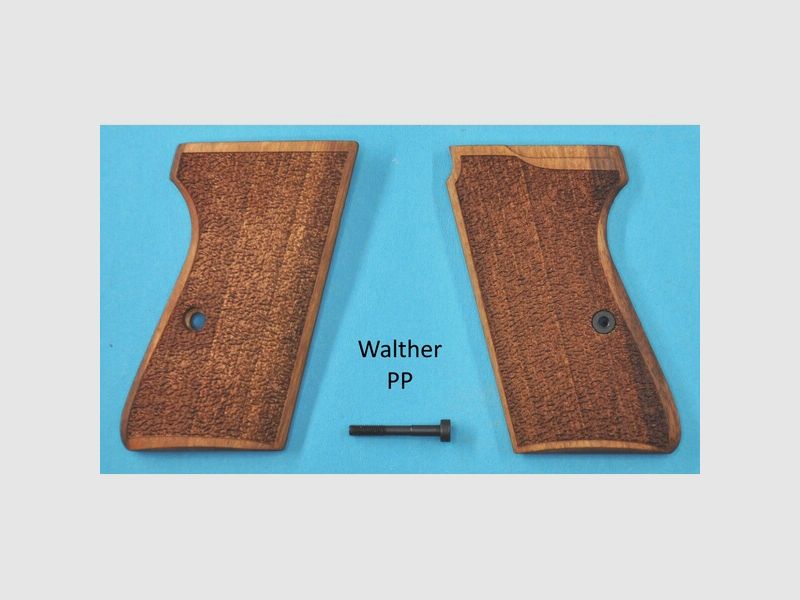Nussbaum-Grifschalen für Pistole Walther PP, punziert (nicht PPK)