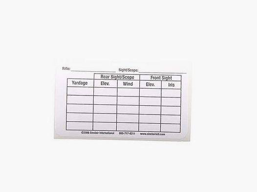 SINCLAIR INTERNATIONAL SIGHT/YARDAGE LABELS 25 PACK