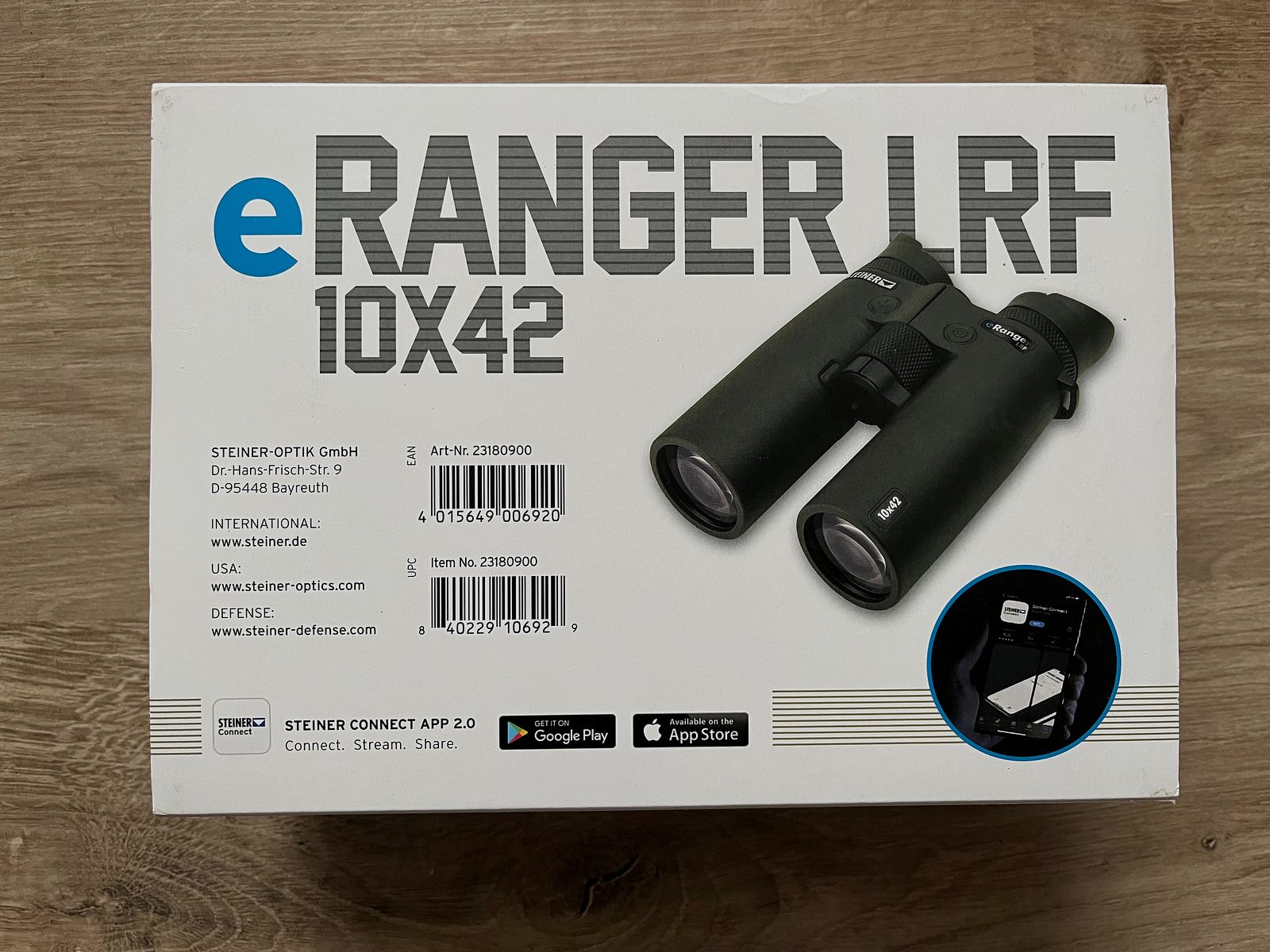 Steiner eRanger LRF 10x42 binoculars with laser rangefinder - NEW & OVP