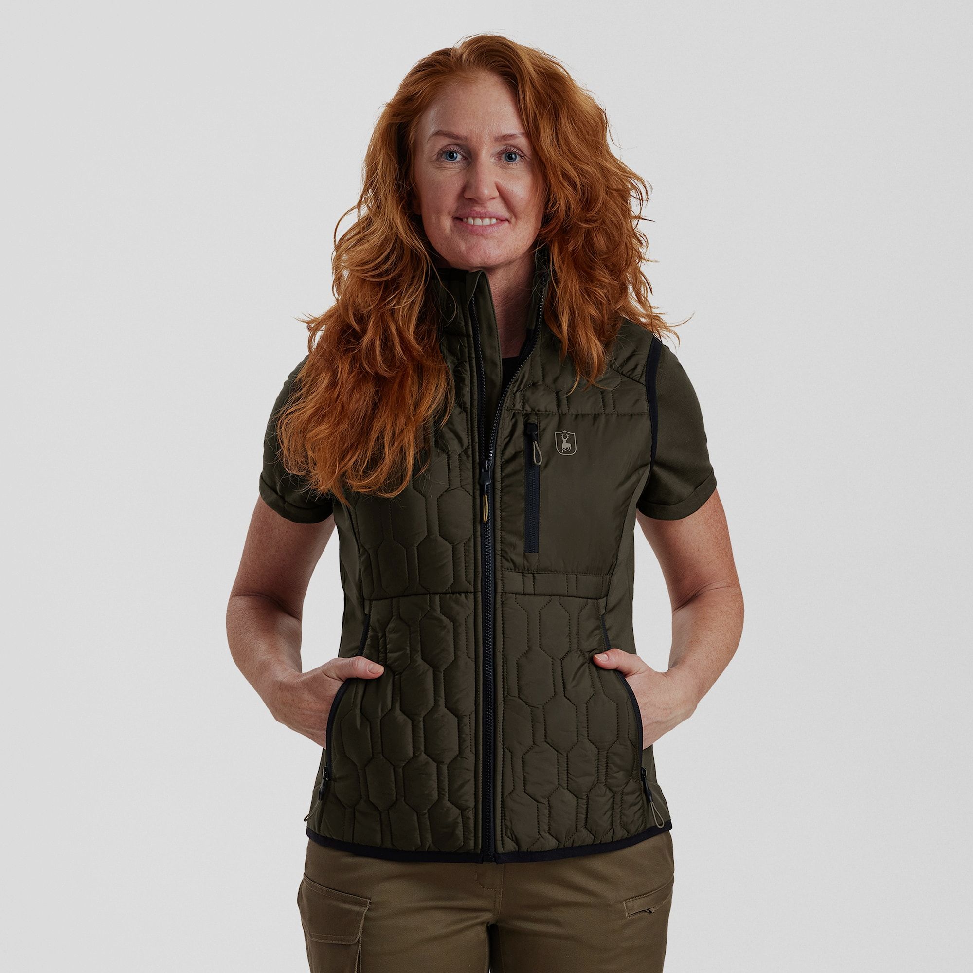 Deerhunter Lady Mossdale Pikowana Kamizelka Leśna Zielona 48