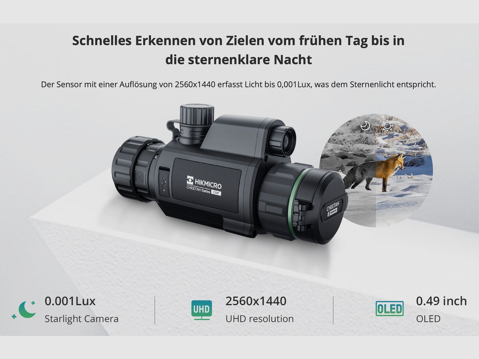 Hikmicro 50-2-075 Clip-On Cheetah C32F 850 nm integrierter IR Strahler