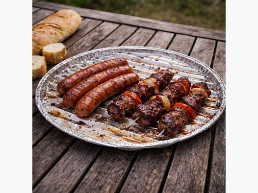 Juego de 3 bandejas de aluminio para barbacoa Ø35 cm