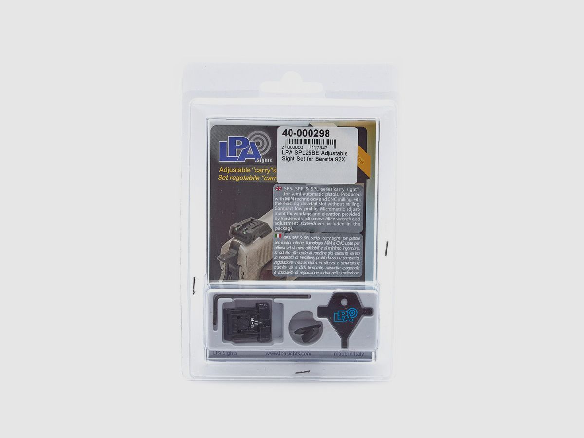 LPA SPL25BE Adjustable Sight Set for Beretta 92X, image 2 of 3
