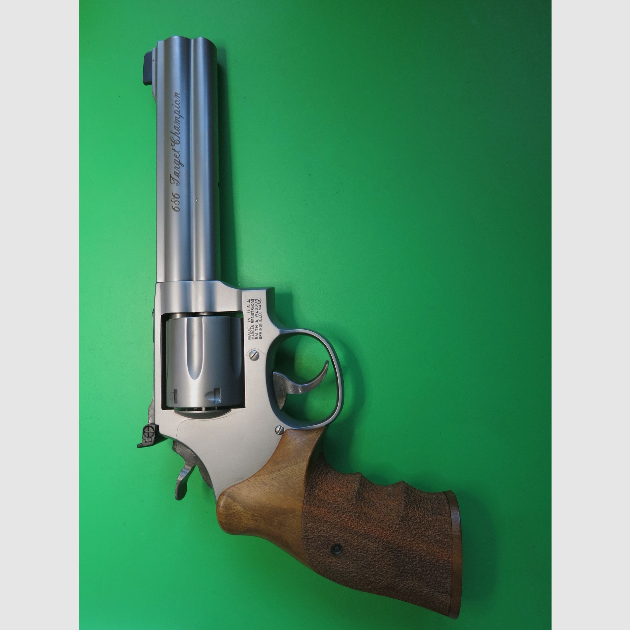 Revolver, SMITH&WESSON, Mod. 686-5 Target Champion, .357 Magnum, 6" loop, roestvrij staal versie, Nill-grip    #16