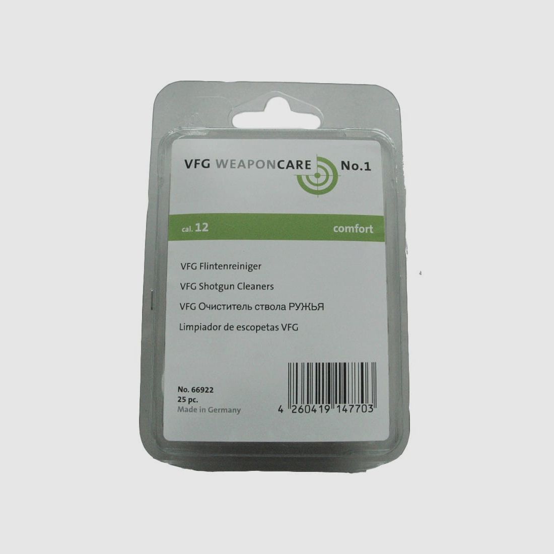 VFG limpiador de fieltro para escopetas Comfort a 25 piezas