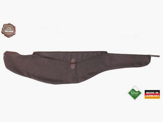Housse de fusil AKAH en loden avec fermeture à bouton.