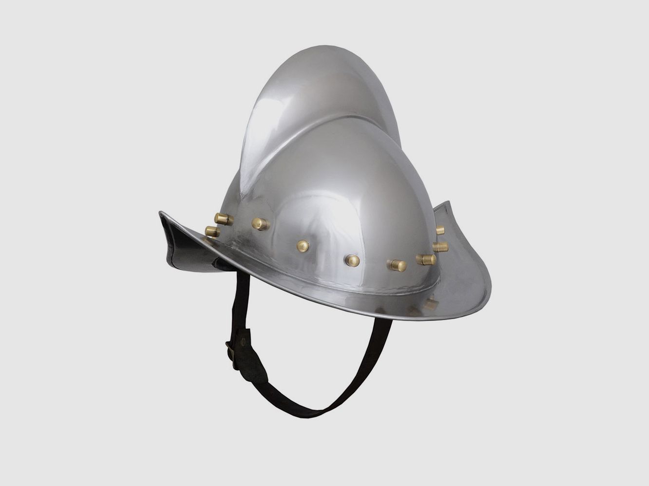 Deutscher Morion Helm mit Messing Beschlägen