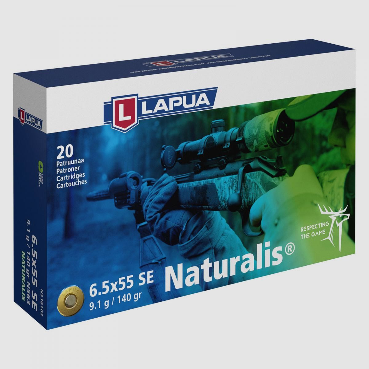 Lapua 6,5x55 SE 140GR Naturalis 20 cartouches